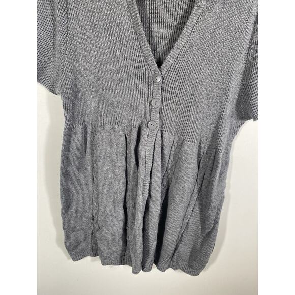 Faded Glory Y2K Cardigan Sweater 4X Babydoll Gray Knit Whimsigoth Fairy Grunge - Picture 7 of 12